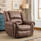 Fauteuil inclinable manuel, microfibre et similicuir, une place