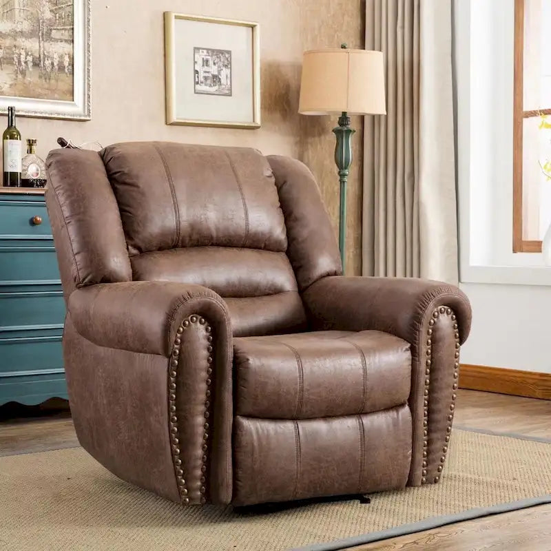Fauteuil inclinable manuel, microfibre et similicuir, une place