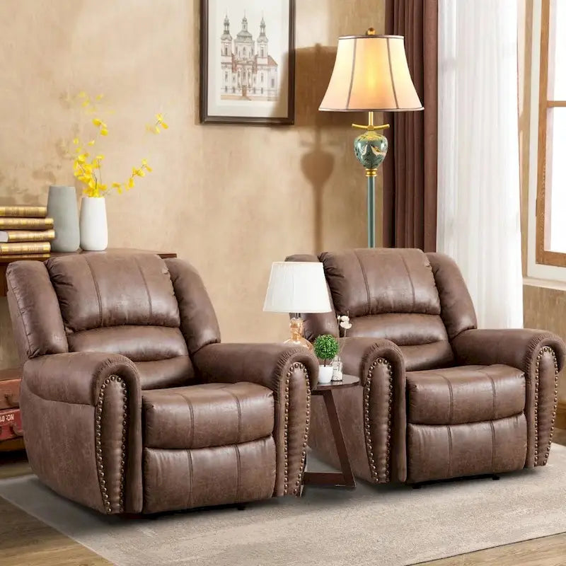 Fauteuil inclinable manuel, microfibre et similicuir, une place