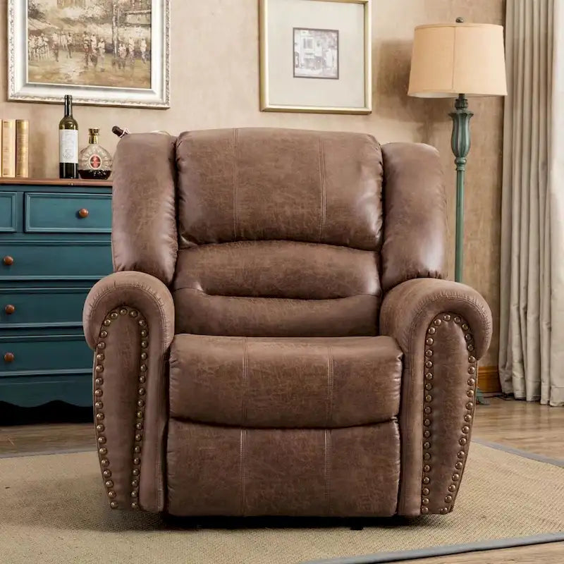 Fauteuil inclinable manuel, microfibre et similicuir, une place