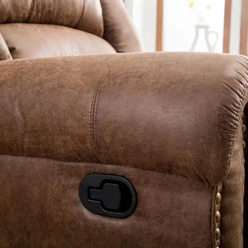 Fauteuil inclinable manuel, microfibre et similicuir, une place