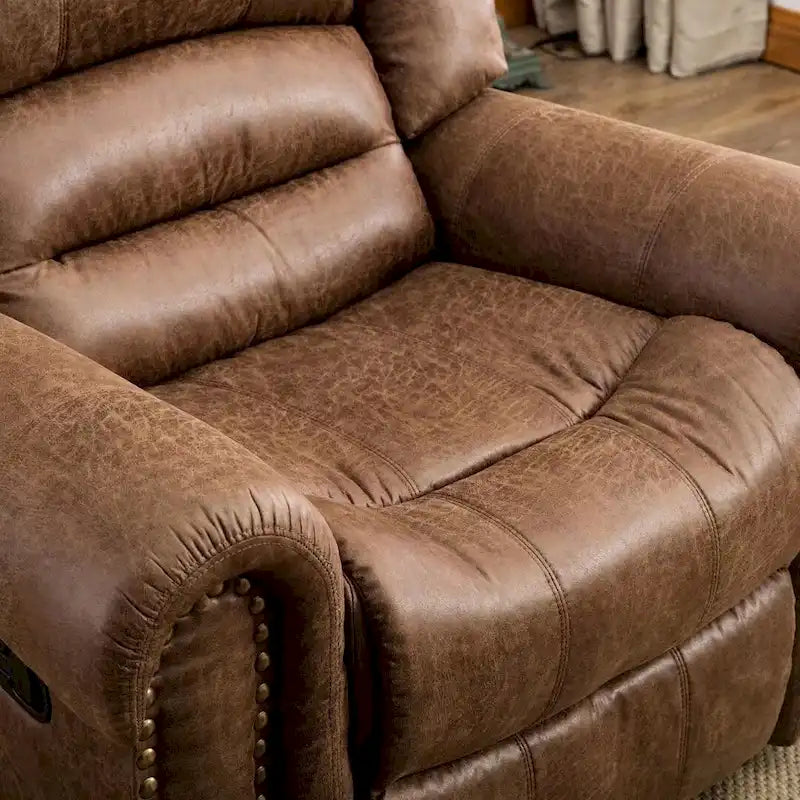 Fauteuil inclinable manuel, microfibre et similicuir, une place
