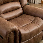 Fauteuil inclinable manuel, microfibre et similicuir, une place