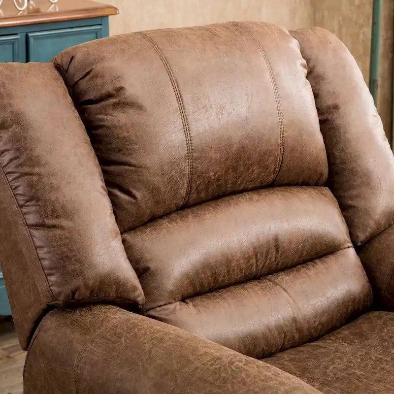 Fauteuil inclinable manuel, microfibre et similicuir, une place