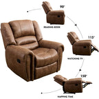 Fauteuil inclinable manuel, microfibre et similicuir, une place