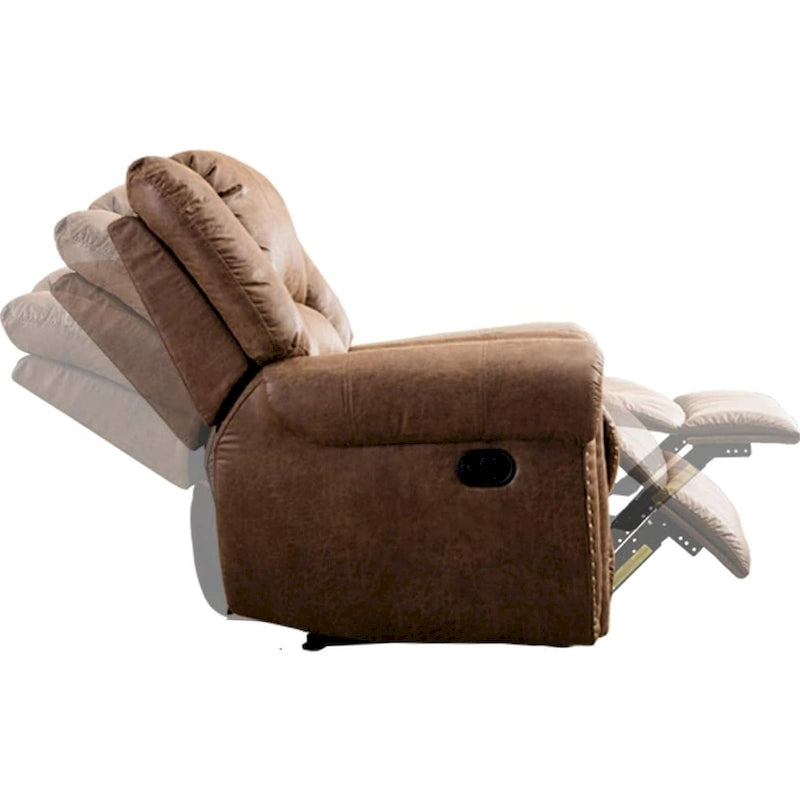 Fauteuil inclinable manuel, microfibre et similicuir, une place