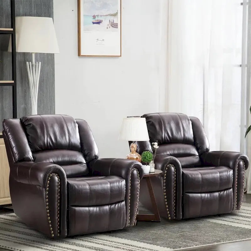 Fauteuil inclinable manuel, microfibre et similicuir, une place
