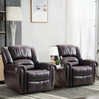 Fauteuil inclinable manuel, microfibre et similicuir, une place