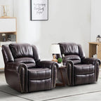 Fauteuil inclinable manuel, microfibre et similicuir, une place