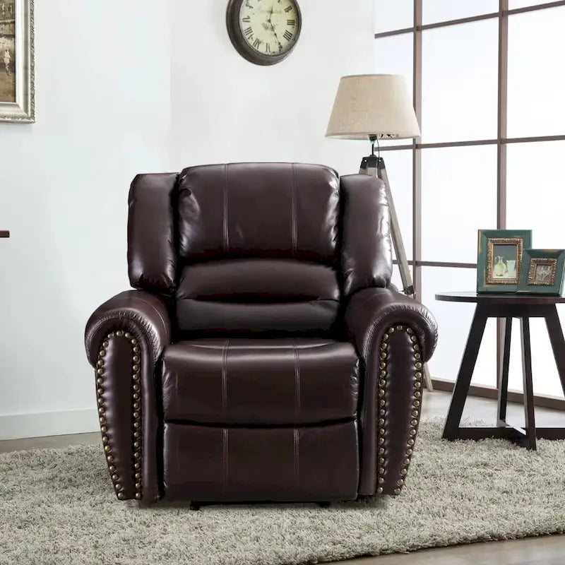 Fauteuil inclinable manuel, microfibre et similicuir, une place