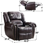 Fauteuil inclinable manuel, microfibre et similicuir, une place
