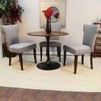 Table à manger ronde Elm Black / Antique Gold Tulip Base, 4 places