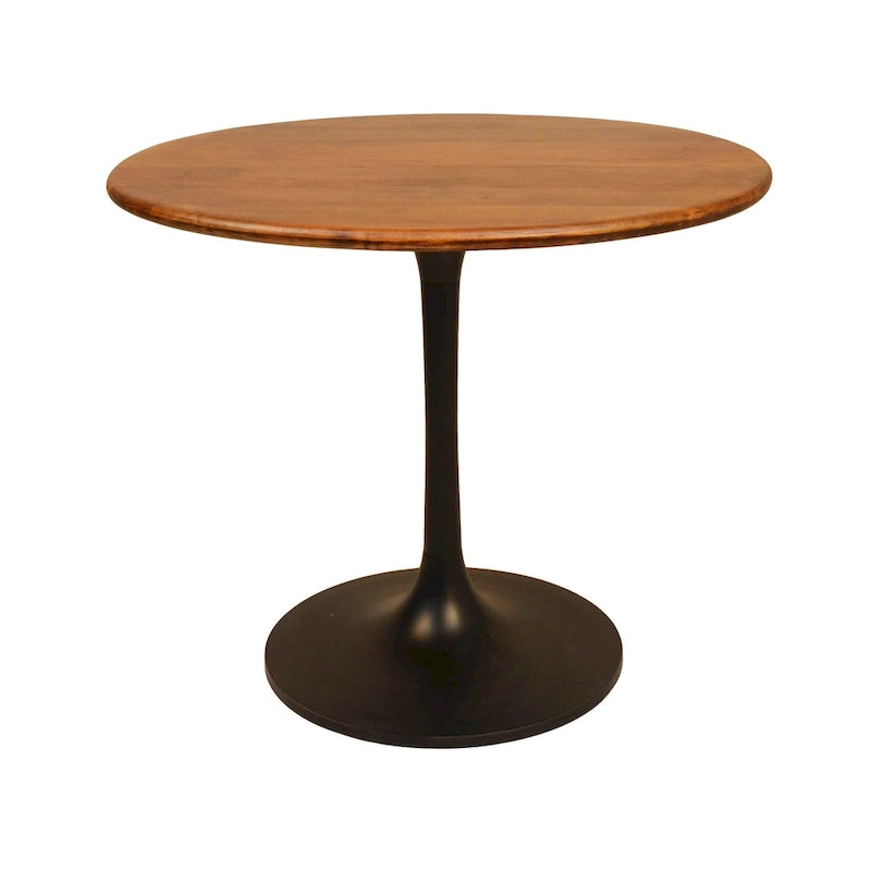 Table à manger ronde Elm Black / Antique Gold Tulip Base, 4 places