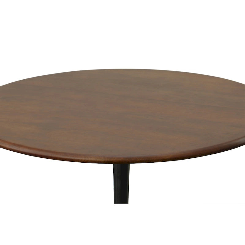 Table à manger ronde Elm Black / Antique Gold Tulip Base, 4 places