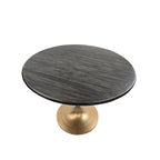Table à manger ronde Elm Black / Antique Gold Tulip Base, 4 places