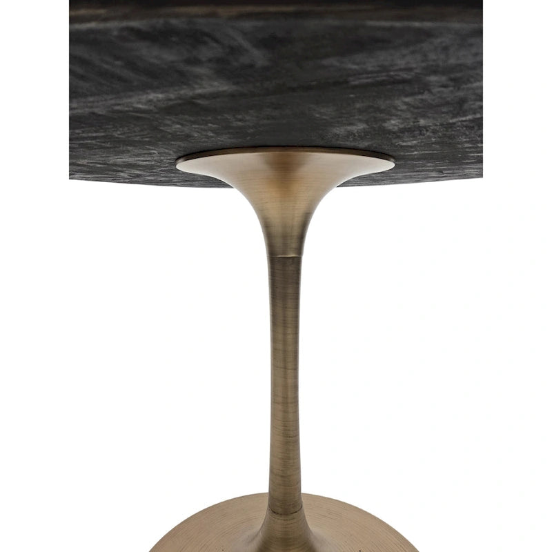 Table à manger ronde Elm Black / Antique Gold Tulip Base, 4 places