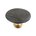 Table à manger ronde Elm Black / Antique Gold Tulip Base, 4 places