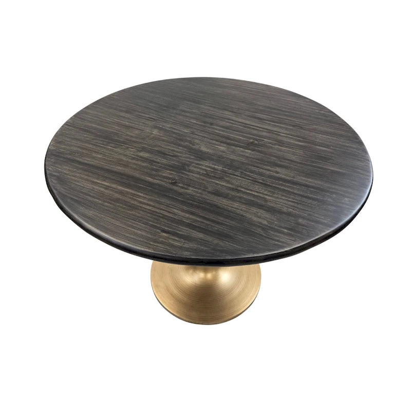 Table à manger ronde Elm Black / Antique Gold Tulip Base, 4 places