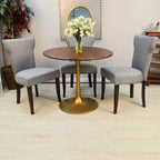 Table à manger ronde Elm Black / Antique Gold Tulip Base, 4 places