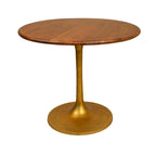Table à manger ronde Elm Black / Antique Gold Tulip Base, 4 places
