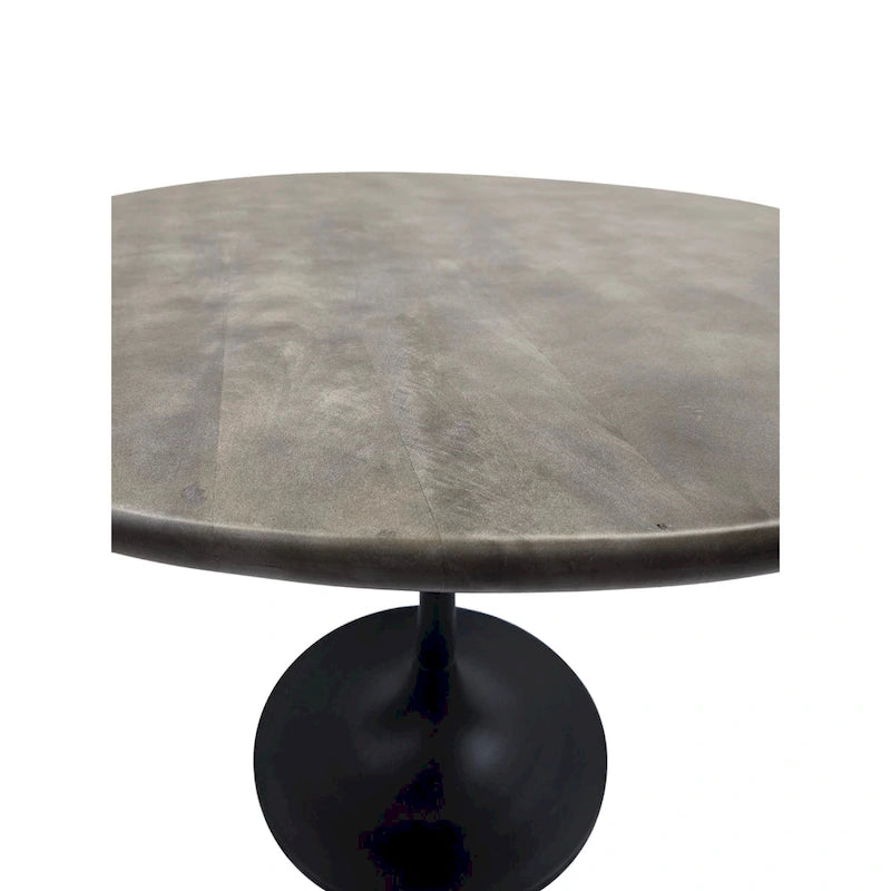 Table à manger ronde Elm Black / Antique Gold Tulip Base, 4 places