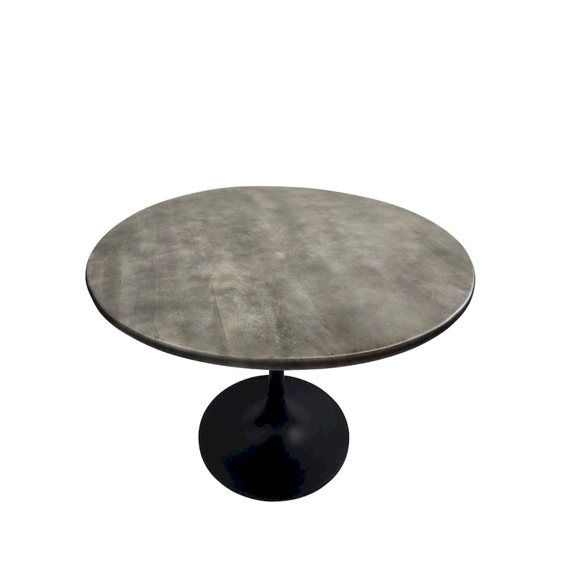 Table à manger ronde Elm Black / Antique Gold Tulip Base, 4 places