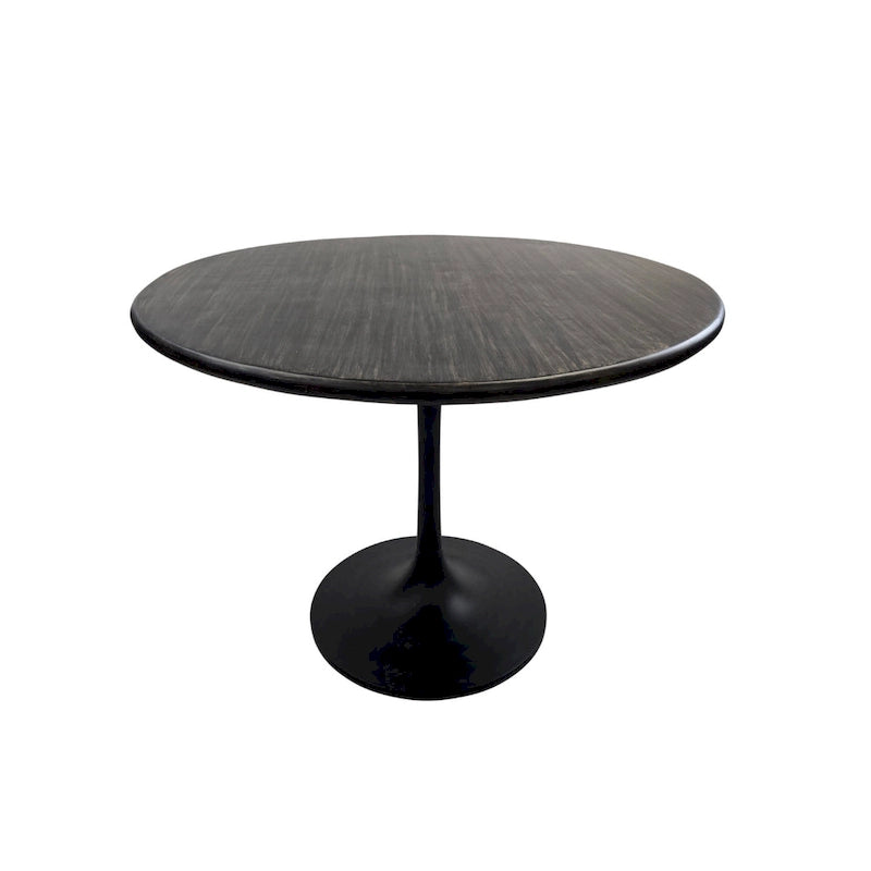 Table à manger ronde Elm Black / Antique Gold Tulip Base, 4 places