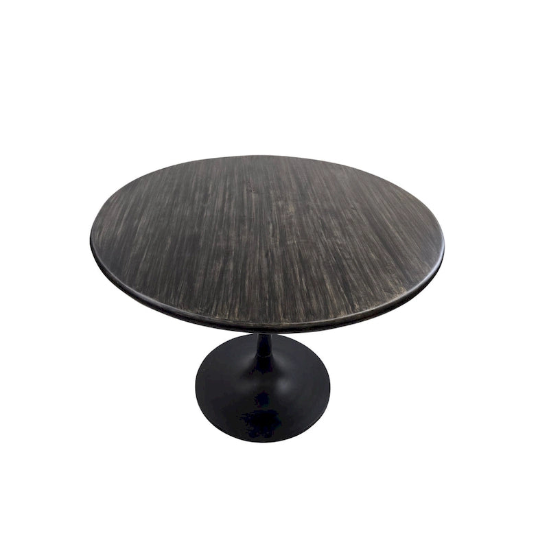 Table à manger ronde Elm Black / Antique Gold Tulip Base, 4 places