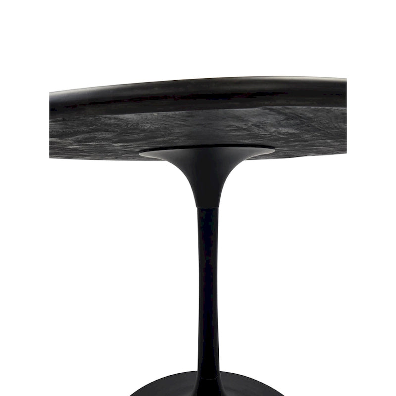 Table à manger ronde Elm Black / Antique Gold Tulip Base, 4 places