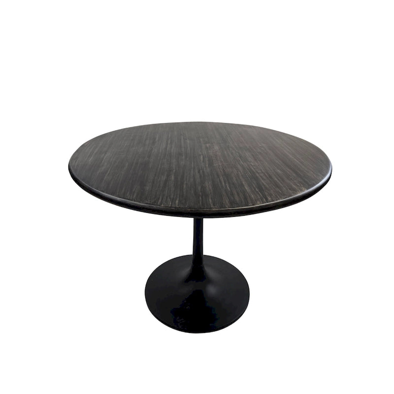 Table à manger ronde Elm Black / Antique Gold Tulip Base, 4 places