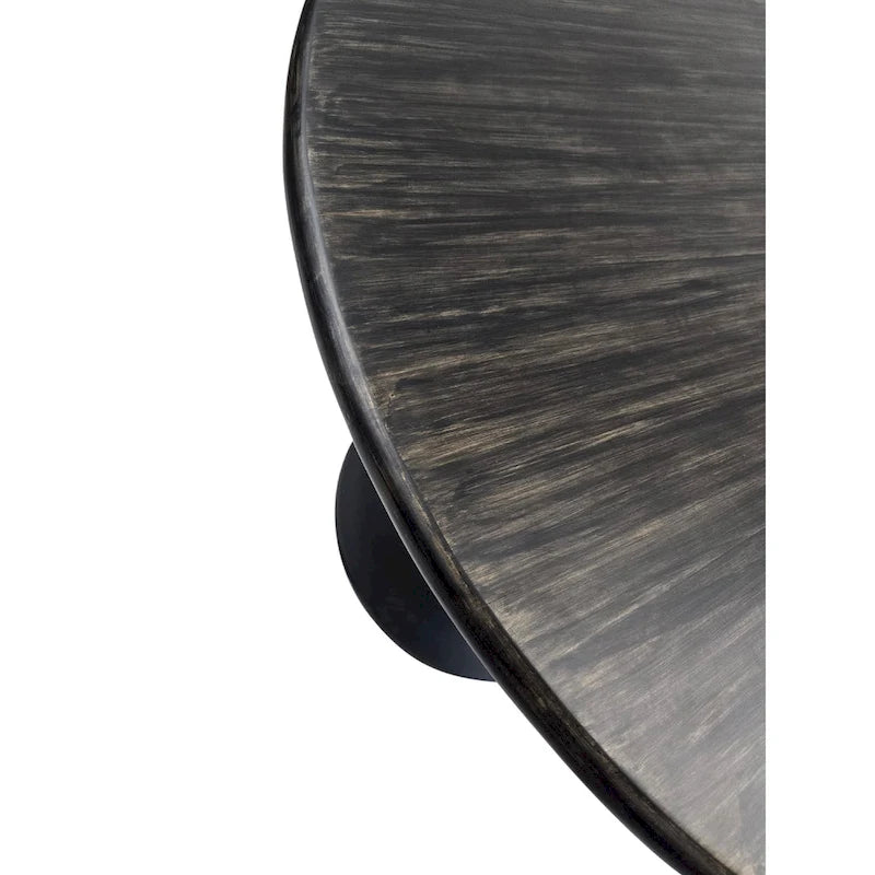 Table à manger ronde Elm Black / Antique Gold Tulip Base, 4 places