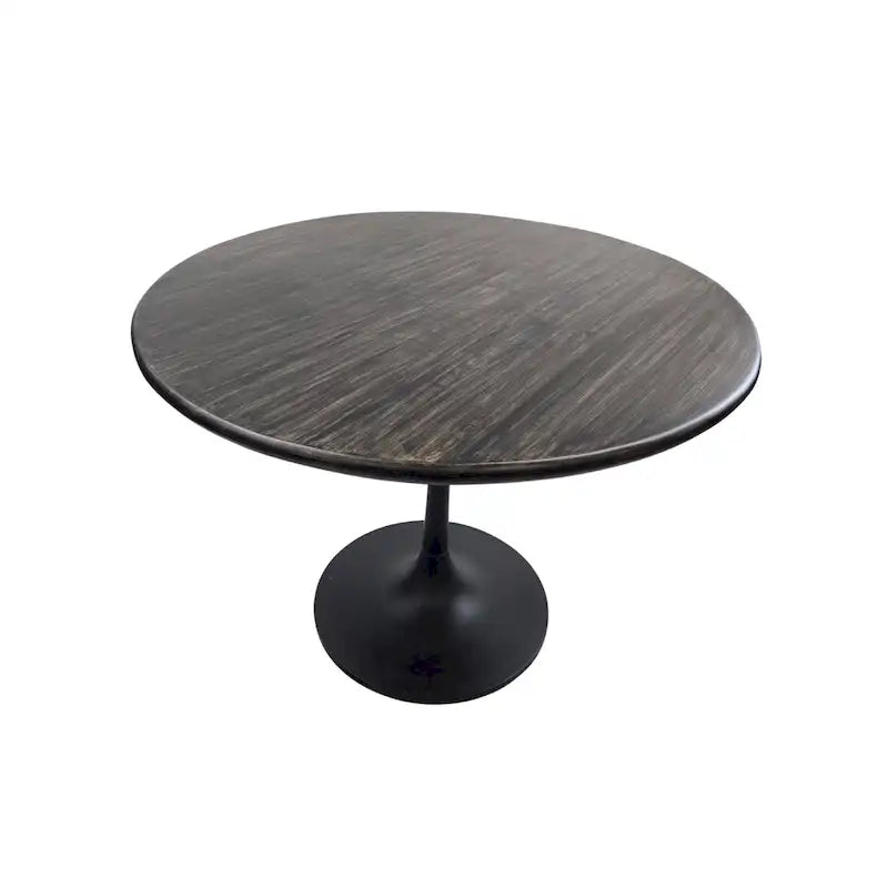 Table à manger ronde Elm Black / Antique Gold Tulip Base, 4 places