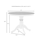 Table de salle à manger ronde - blanche, pied central, 4 places