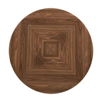 Table à manger ronde Espresso et Noyer avec plateau tournant, 6 places