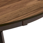 Table à manger ronde Espresso et Noyer avec plateau tournant, 6 places