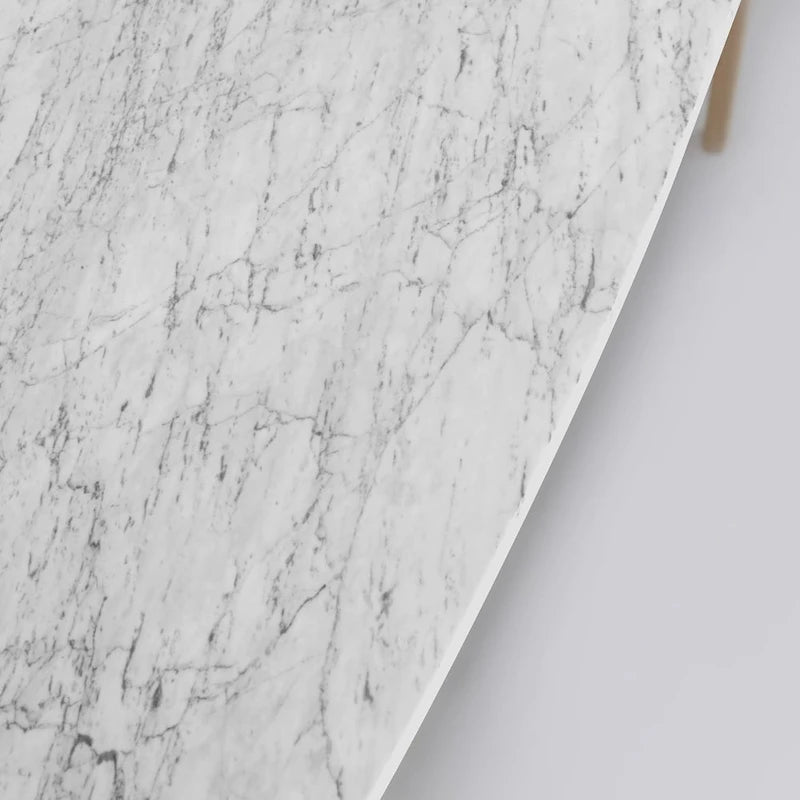 Table console en marbre blanc et gris, pieds en chêne/noyer, 109 cm L x 30 cm l x 79 cm H