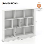 Costway Bibliothèque pour enfants à 10 cubes, meuble de rangement en bois pour chambre d'enfant, blanc/naturel