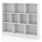 Costway Bibliothèque pour enfants à 10 cubes, meuble de rangement en bois pour chambre d'enfant, blanc/naturel