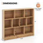 Costway Bibliothèque pour enfants à 10 cubes, meuble de rangement en bois pour chambre d'enfant, blanc/naturel