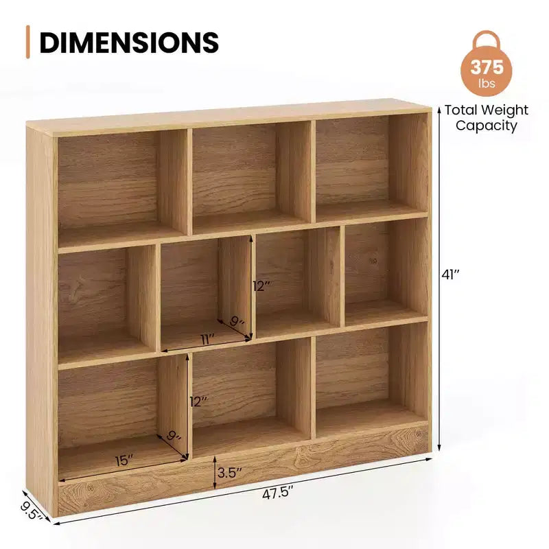 Costway Bibliothèque pour enfants à 10 cubes, meuble de rangement en bois pour chambre d'enfant, blanc/naturel