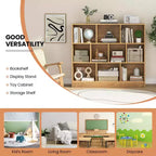 Costway Bibliothèque pour enfants à 10 cubes, meuble de rangement en bois pour chambre d'enfant, blanc/naturel