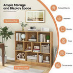 Costway Bibliothèque pour enfants à 10 cubes, meuble de rangement en bois pour chambre d'enfant, blanc/naturel