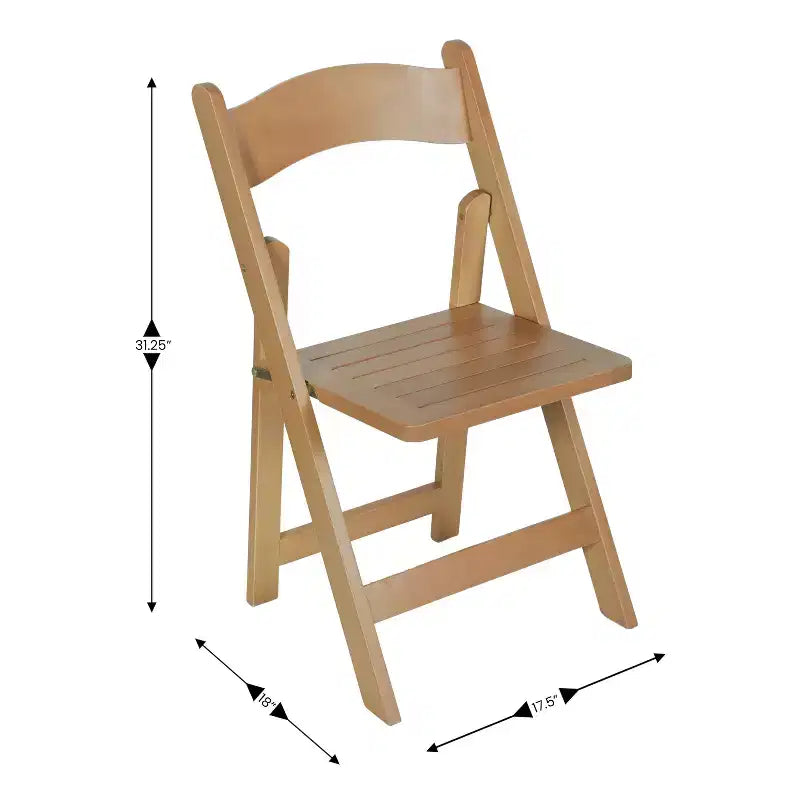 Chaise de salle à manger pliante en bois massif de qualité commerciale Flash Furniture Holden