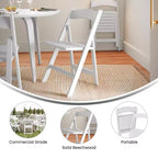 Chaise de salle à manger pliante en bois massif de qualité commerciale Flash Furniture Holden