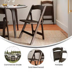 Chaise de salle à manger pliante en bois massif de qualité commerciale Flash Furniture Holden