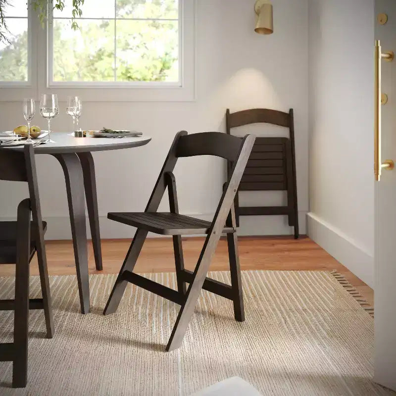 Chaise de salle à manger pliante en bois massif de qualité commerciale Flash Furniture Holden
