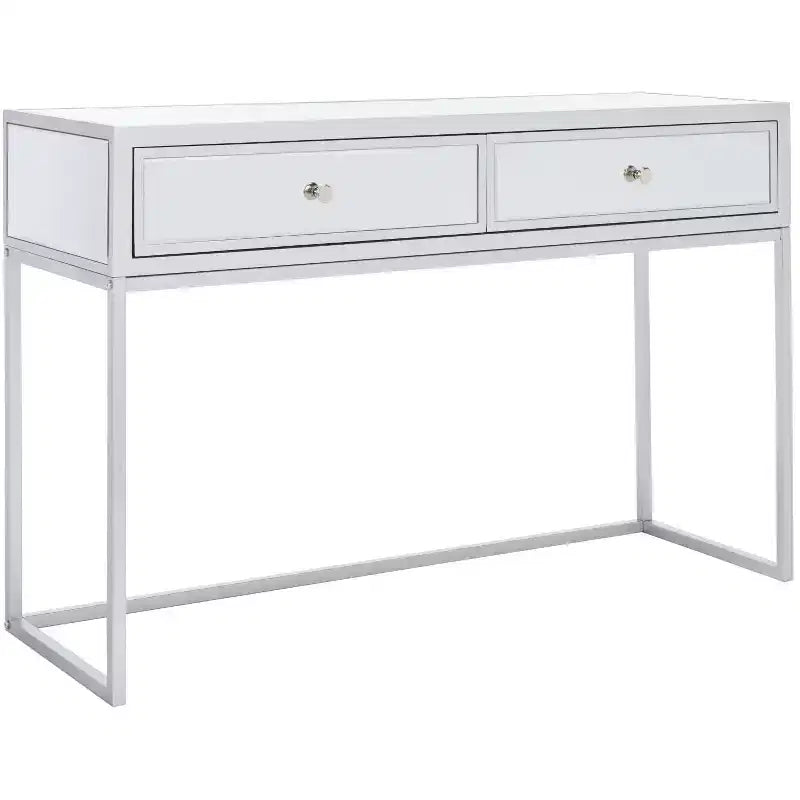 Bureau miroir Aster 2 tiroirs - DSK9701 - Argent/Miroir - Safavieh