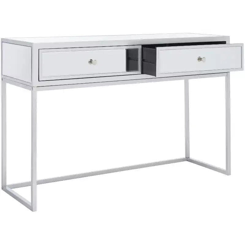 Bureau miroir Aster 2 tiroirs - DSK9701 - Argent/Miroir - Safavieh