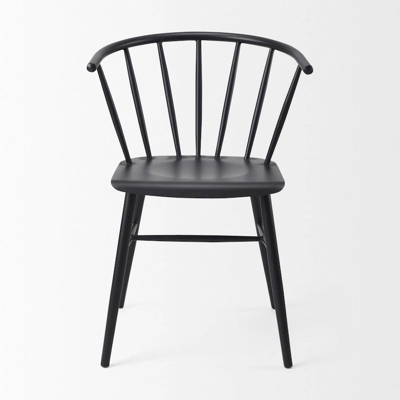 Chaise de salle à manger en métal noir, style ferme, individuelle