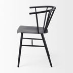 Chaise de salle à manger en métal noir, style ferme, individuelle